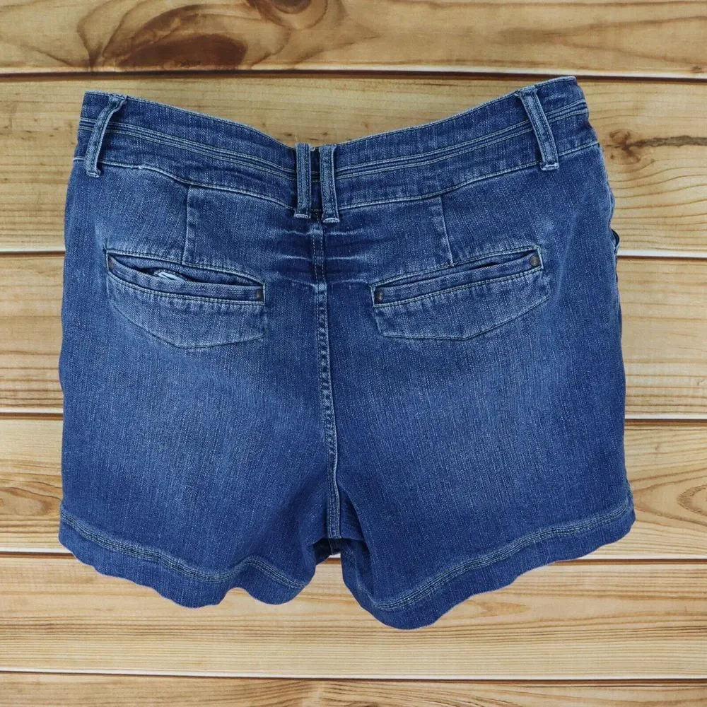 Lane Bryant Jean Shorts Womens Size 18 Blue Dark Wash Denim Cotton Blend Pockets
